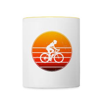Vélo Hommes Vélo Femmes VTT Vélo VTT - Mug contrasté - blanc/jaune - Devant