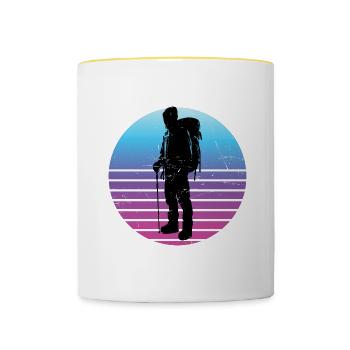 Grimpeur de bloc Grimpeur Homme Escalade - Mug contrasté - blanc/jaune - Devant