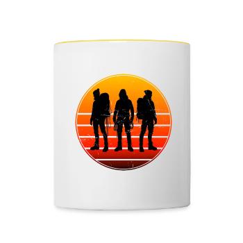 Bloc Escalade Bloc Hommes Femmes - Mug contrasté - blanc/jaune - Devant
