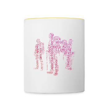 Grimpeur Bloc Bloc Hommes Escalade - Mug contrasté - blanc/jaune - Devant