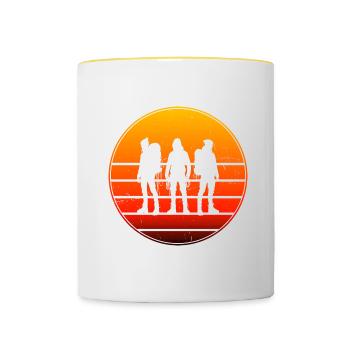 Climbing Climber Damen Bouldering Kletterer - Tasse zweifarbig - Weiß/Gelb - Vorne