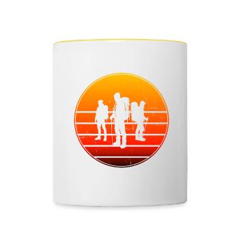 Bloc Grimpeur Bloc Escalade Hommes - Mug contrasté - blanc/jaune - Devant