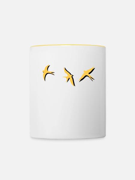 swallow - Contrasting Mug - white/yellow