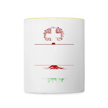 Schweiz-Ungarn - Tasse zweifarbig - Weiß/Gelb - Vorne