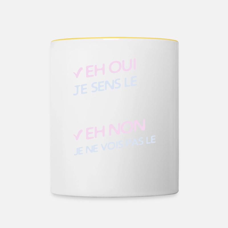 Je sens le cheval - Mug contrasté - blanc/jaune