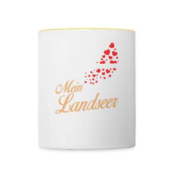 Landseer - Mein - Tasse zweifarbig - Weiß/Gelb - Vorne
