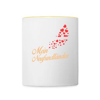 Neufundländer - Mein - Tasse zweifarbig - Weiß/Gelb - Vorne