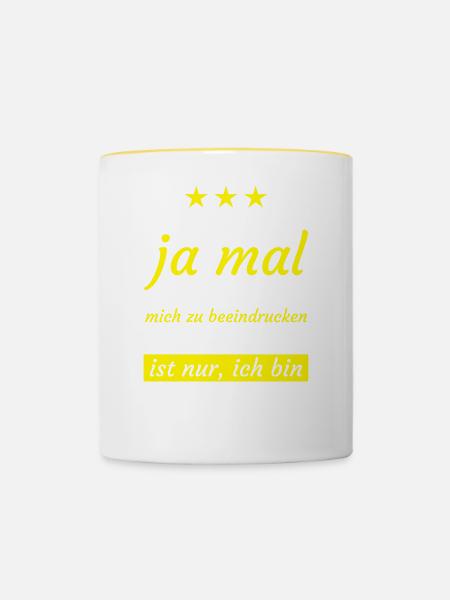 Pfleger Geschenk - Tasse zweifarbig - Weiß/Gelb
