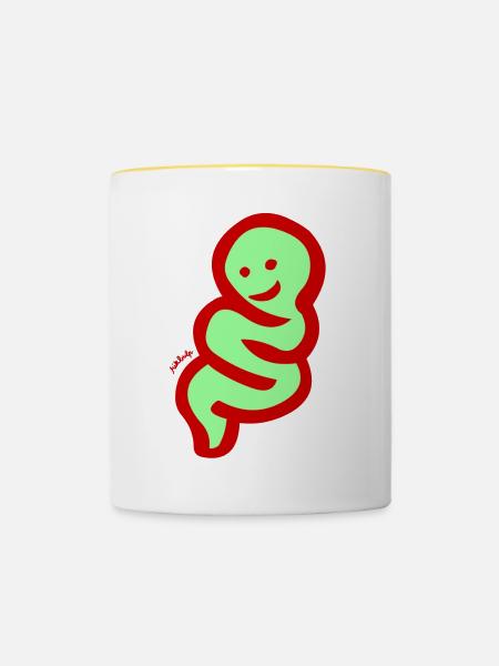 be happy - Tasse zweifarbig - Weiß/Gelb
