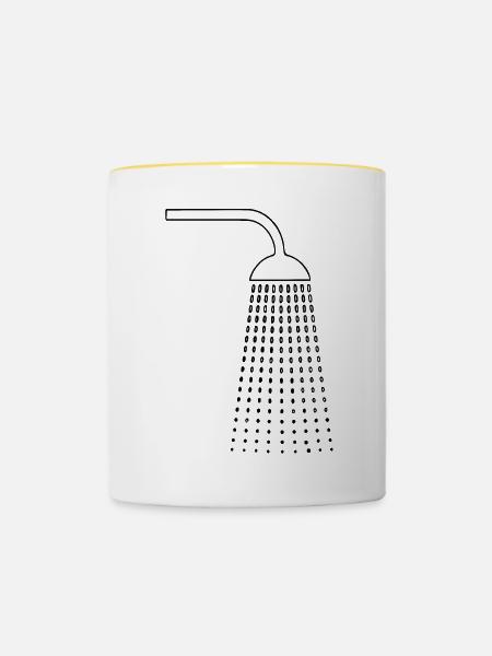 Dusche Zeichnungen - Tasse zweifarbig - Weiß/Gelb