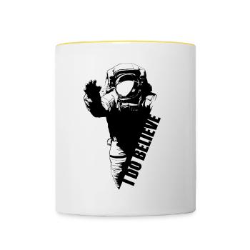 astronaute - Mug contrasté - blanc/jaune - Devant
