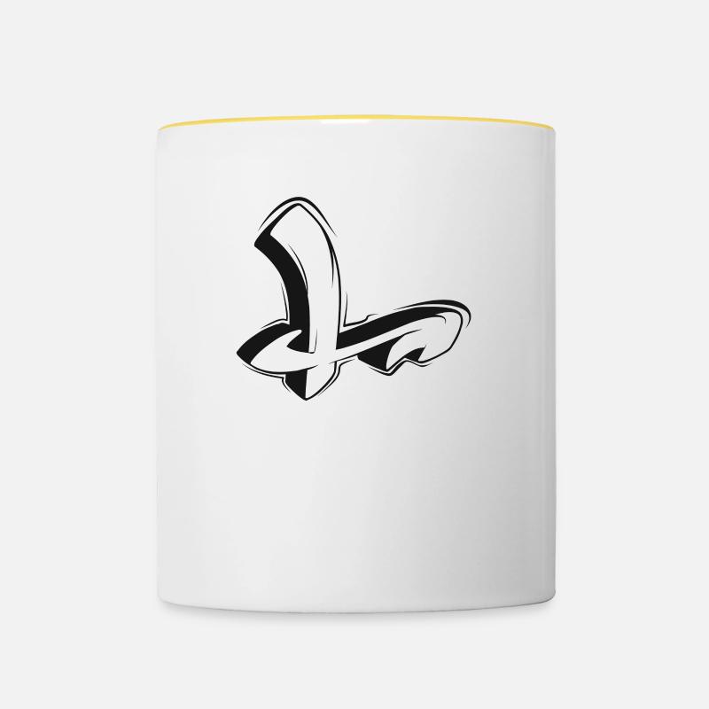 L - Mug contrasté - blanc/jaune