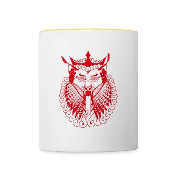 Gena rot - Tasse zweifarbig - Weiß/Gelb - Vorne