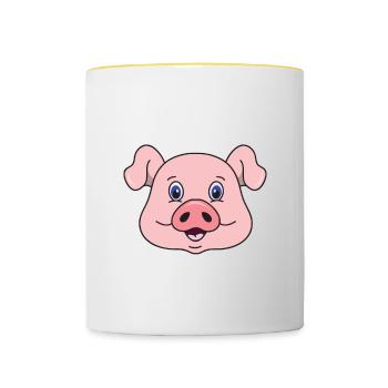 Vegetarier Tierschutz Veganer Vegetarisch Veggie - Tasse zweifarbig - Weiß/Gelb - Vorne