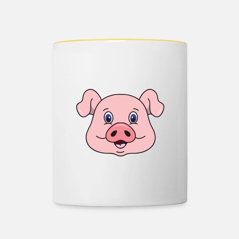 Végétarien végétarien végétarien - Mug contrasté - blanc/jaune