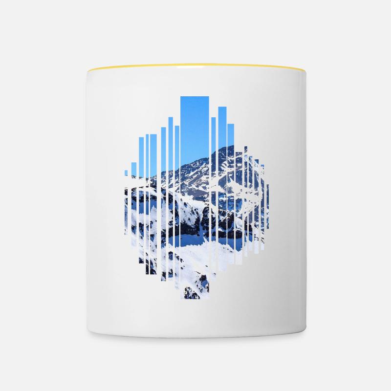 The mountains - Contrasting Mug - white/yellow