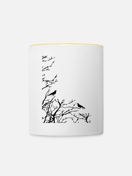 crow - Tasse zweifarbig - Weiß/Gelb