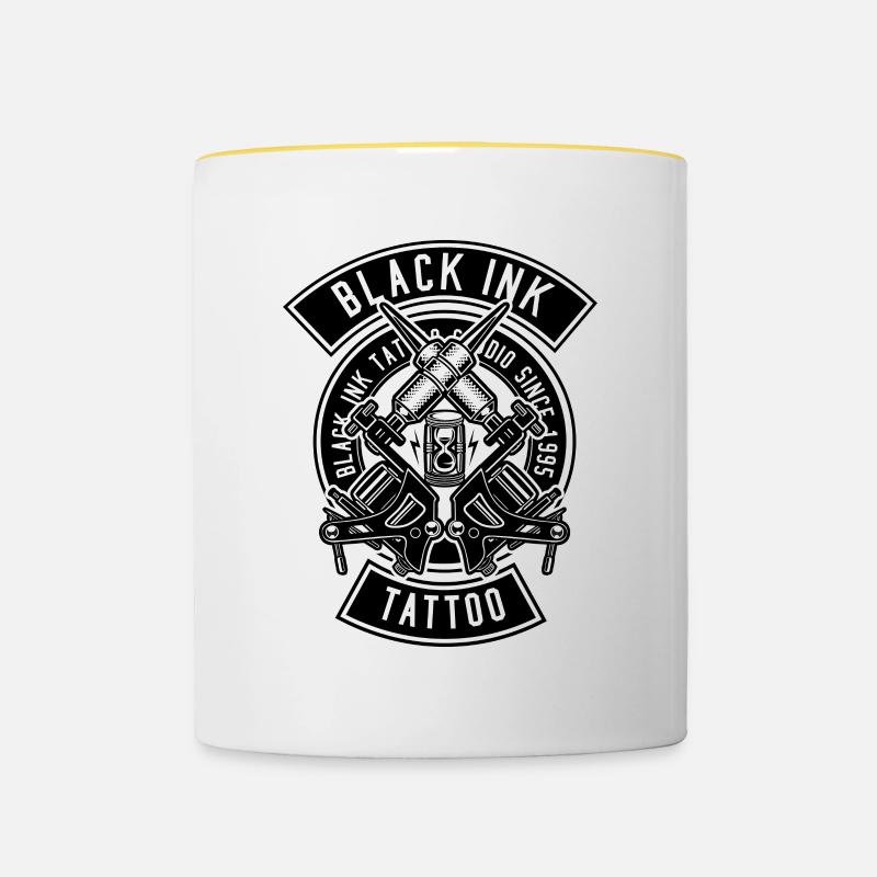 Black Ink Tattoo - Contrasting Mug - white/yellow