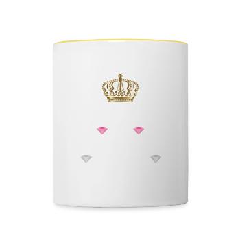prinzessin klatschen - Tasse zweifarbig - Weiß/Gelb - Vorne