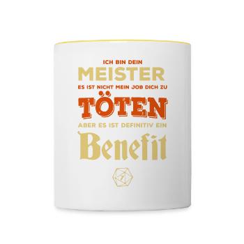 Pen and paper benefit - Contrasting Mug - white/yellow - Front