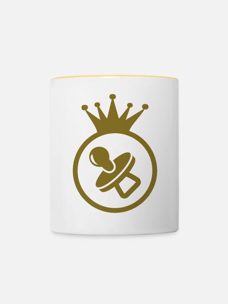 Kindermädchen / Baby / Nanny / Kind - Tasse zweifarbig - Weiß/Gelb