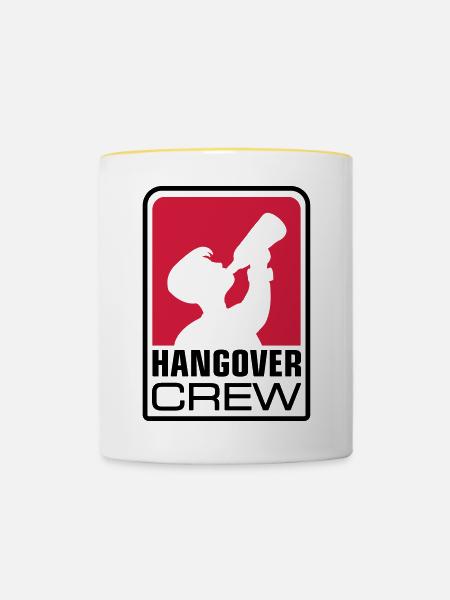 hangover crew logo - Tasse zweifarbig - Weiß/Gelb