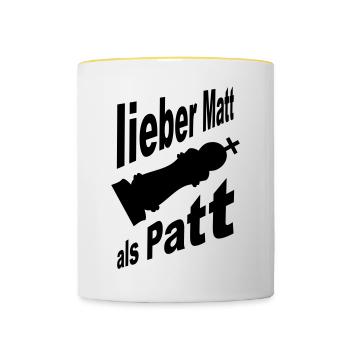 schach - Tasse zweifarbig - Weiß/Gelb - Vorne
