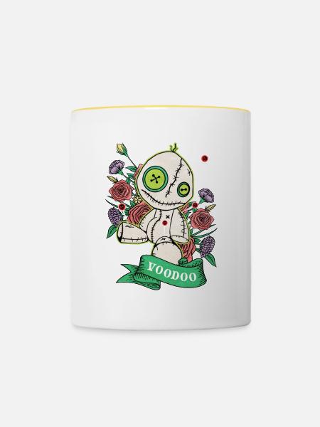 Lass uns Voodoo machen - Tasse zweifarbig - Weiß/Gelb