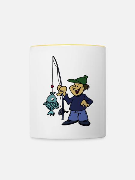 Fischer - Tasse zweifarbig - Weiß/Gelb