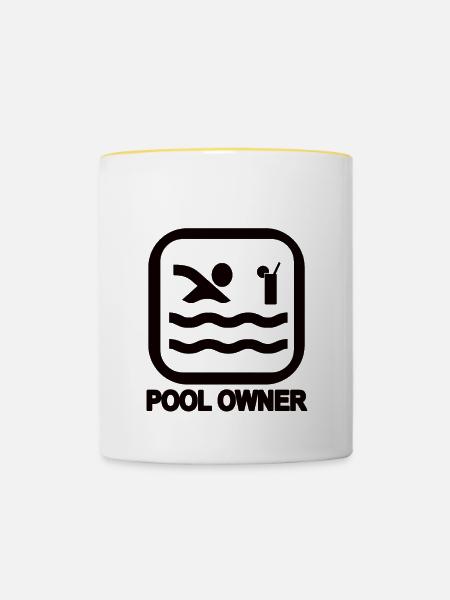 Pool Owner schwarz - Tasse zweifarbig - Weiß/Gelb