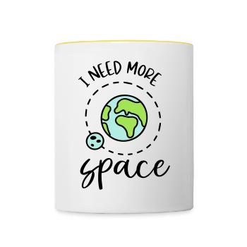 MORE PLACE EARTH WORLD SPACE SPACE PLANET LIFE - Contrasting Mug - white/yellow - Front