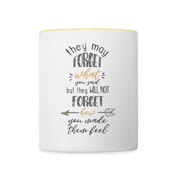 LES ENSEIGNANTS N’OUBLIENT PAS DE SE SENTIR EN DISANT MOTIF CADEAU - Mug contrasté - blanc/jaune - Devant