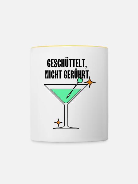 Mintmartini Neon Stil - Tasse zweifarbig - Weiß/Gelb