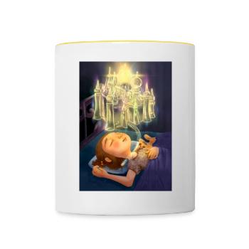 Rêverie - Mug contrasté - blanc/jaune - Devant