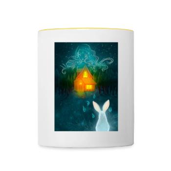 Foyer - Mug contrasté - blanc/jaune - Devant
