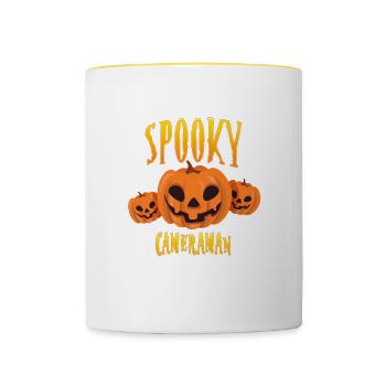 Spooky Cameraman - Contrasting Mug - white/yellow - Front