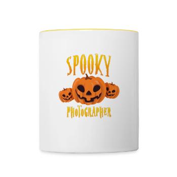 Spooky Photographer - Contrasting Mug - white/yellow - Front