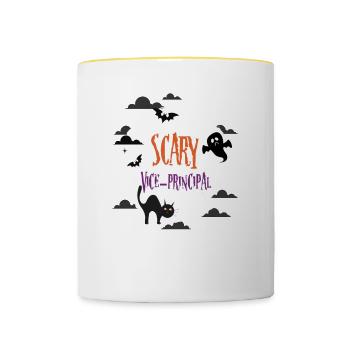 Scary Vice principal - Contrasting Mug - white/yellow - Front
