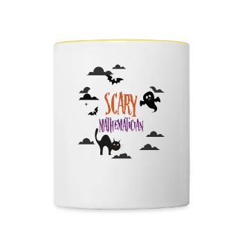 Mathématicien effrayant - Mug contrasté - blanc/jaune - Devant