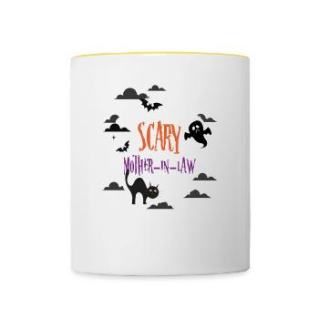 Scary Mother in law - Contrasting Mug - white/yellow - Front