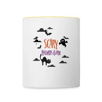 Scary Records Clerk - Tasse zweifarbig - Weiß/Gelb - Vorne