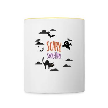 Secrétaire effrayante - Mug contrasté - blanc/jaune - Devant