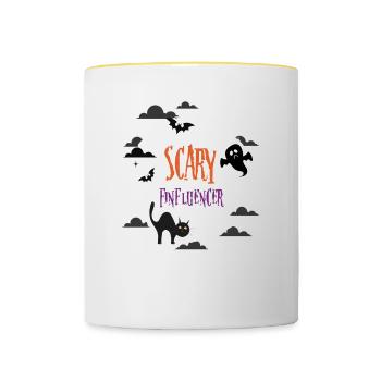 Scary Finfluencer - Contrasting Mug - white/yellow - Front