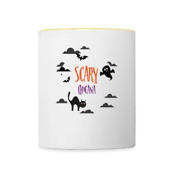 Gruselige Chicana - Tasse zweifarbig - Weiß/Gelb - Vorne