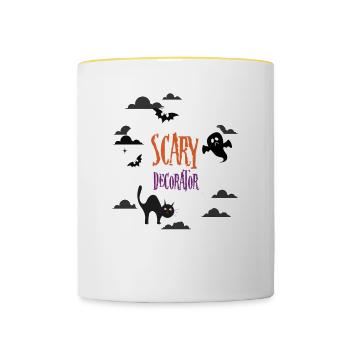 Scary Decorator - Contrasting Mug - white/yellow - Front