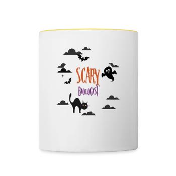 Gruseliger Biologe - Tasse zweifarbig - Weiß/Gelb - Vorne