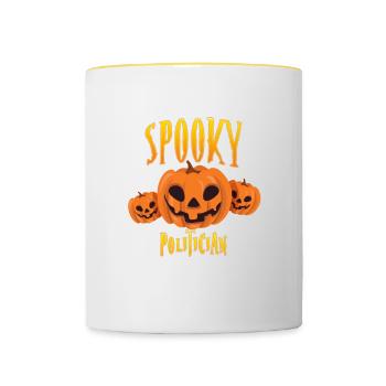 Politicien effrayant - Mug contrasté - blanc/jaune - Devant