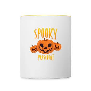 Président effrayant - Mug contrasté - blanc/jaune - Devant