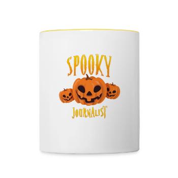 Journaliste effrayant - Mug contrasté - blanc/jaune - Devant