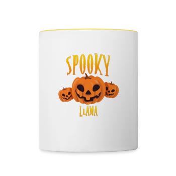Spooky Llama - Contrasting Mug - white/yellow - Front